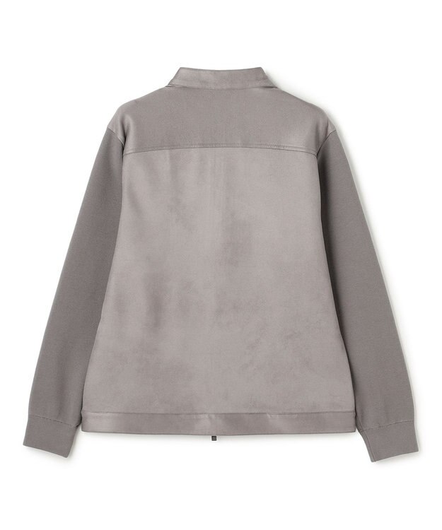 JOSEPH HOMME 【ストレッチ】レザーライクジャージーニットブロック　ZIP UPブルゾン ライトグレー系