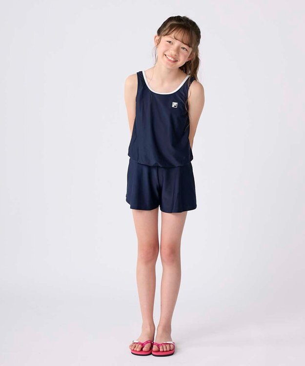 OP／FILA 【FILA】キュロットワンピース スクール水着 ネイビー×ホワイト