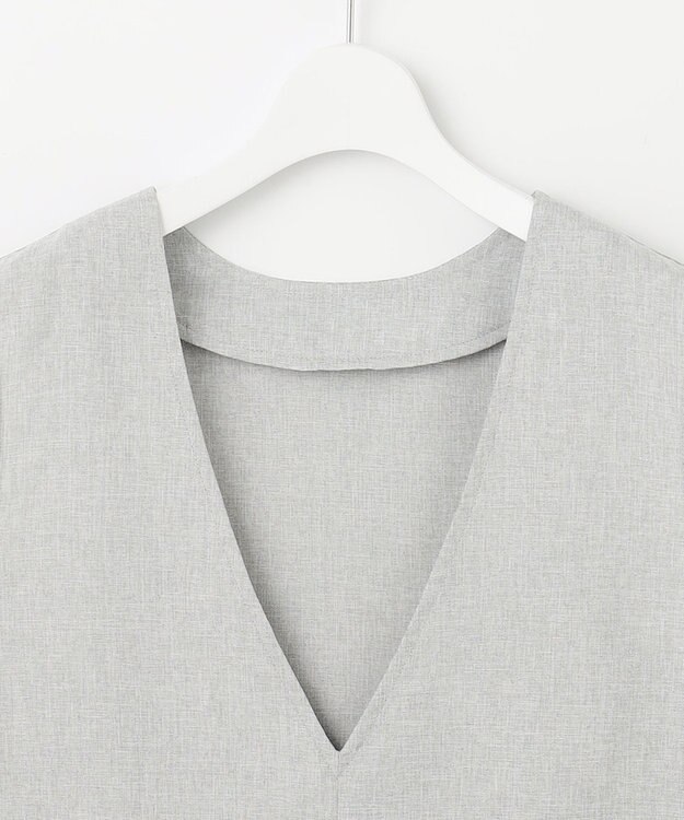 Feroux リネンライクVネック ベスト ライトグレー系