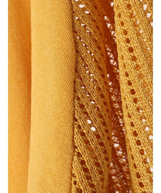 Green Parks ショルダーメッシュニットプルオーバー Orange