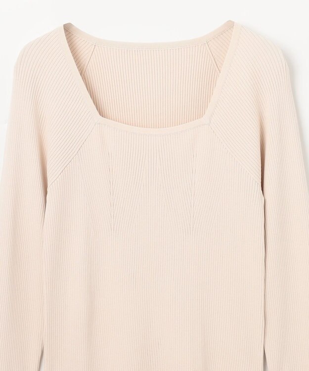 GRACE CONTINENTAL リブスクエアニットトップ キナリ