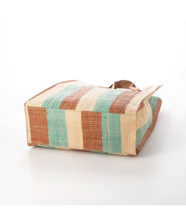 UNBILLION kakatoo ラフィアストライプカラーハンドルトート ナチュラルブラウン