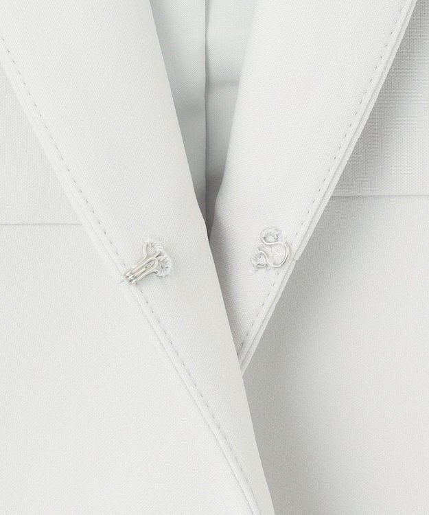 ANY SIS S 【セットアップ可】セレモニーダブルクロス ノーカラージャケット ライトグレー