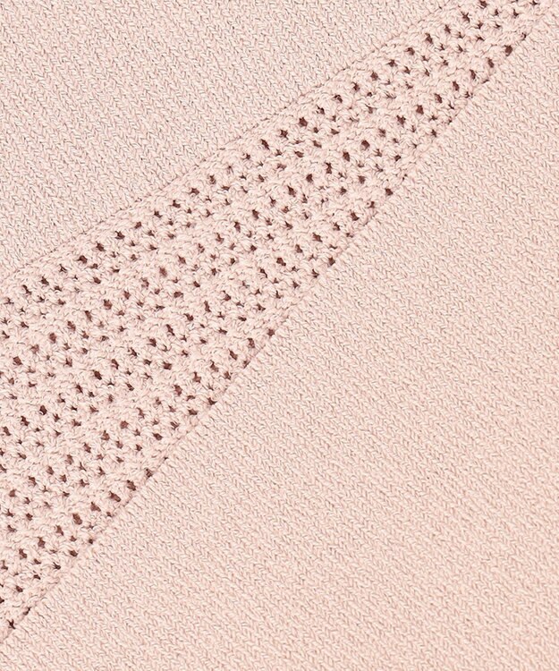 自由区 【洗える】クレープストレッチボーダー ニット ピンク系