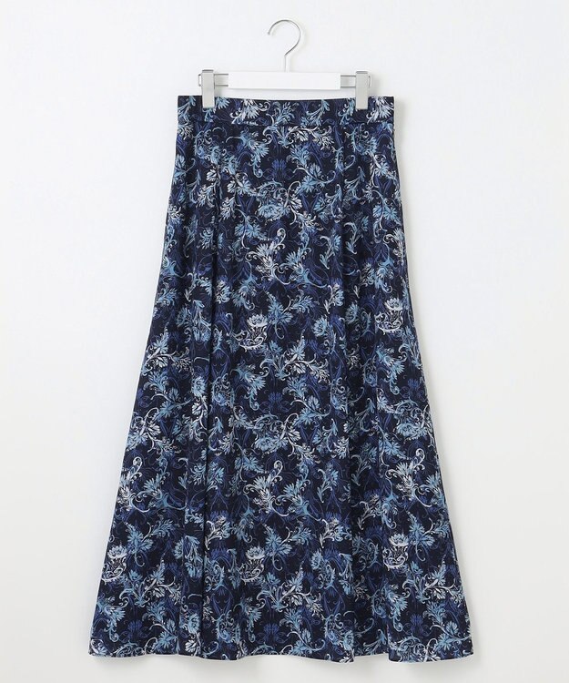 自由区 L 【洗える】バロックプリント スカート ネイビー系5