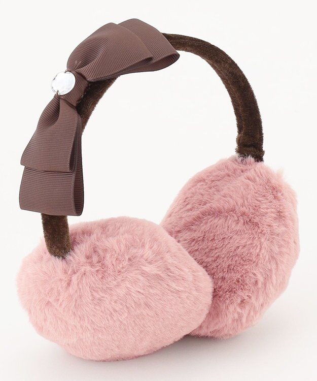 ANY KIDS リボンつき イヤーマフ ピンク