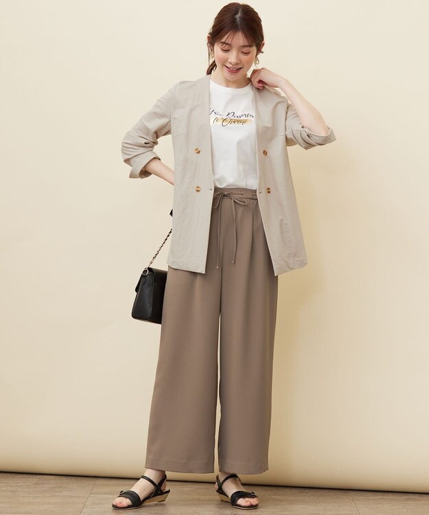 ANY SIS 箔プリントロゴ Tシャツ オフ×ロゴ