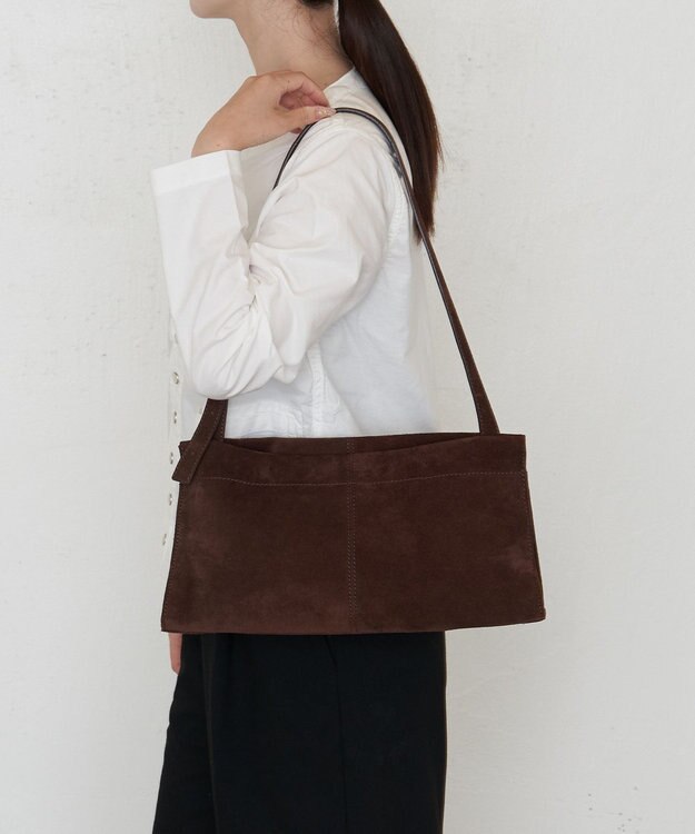 russet 【2025AW新作】スエード横長ショルダーバッグ(CE-1578) D.Brown