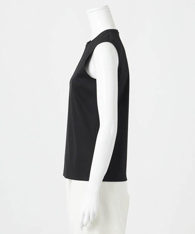 23区 【エステータ】スーピマコットン プレミアムジャージー ノースリーブTシャツ ブラック系