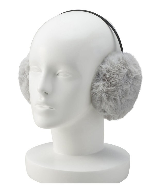 MOONBAT estaa イヤーマフラー ふわふわ ライトグレー