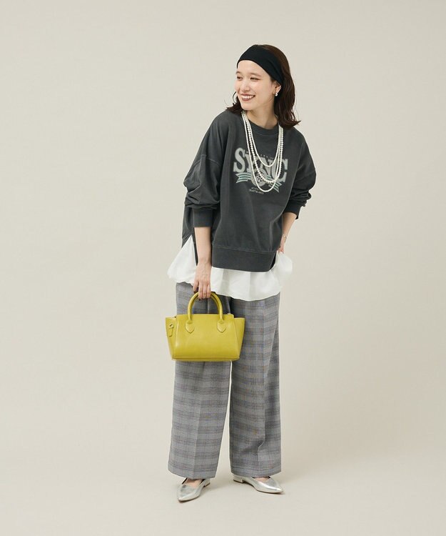 Green Parks アソートカレッジロゴ裏毛プルオーバー Charcoal Gray