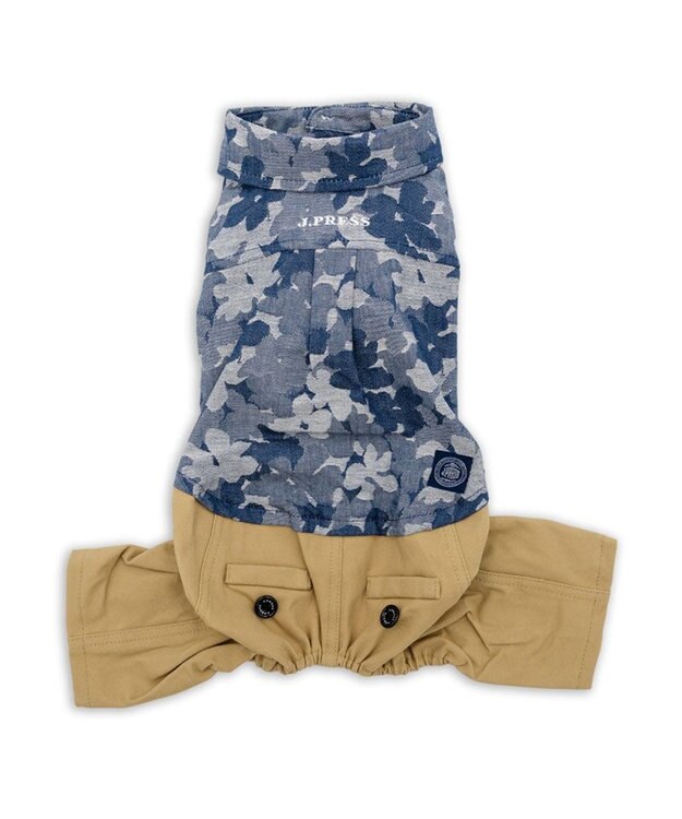 PET PARADISE J.PRESS ジャガード パンツつなぎ 小型犬 グレー×ベージュ