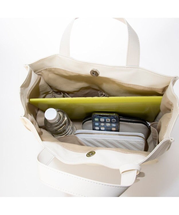 UNBILLION カシュカシュ cachecache / ガーメント合皮ショッパートートバッグ アイボリー