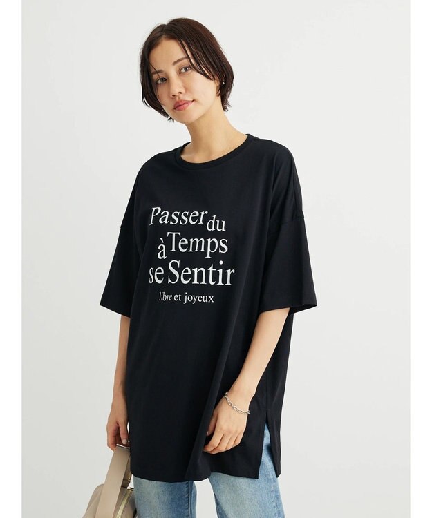 Green Parks 多段ロゴ半袖チュニック Black