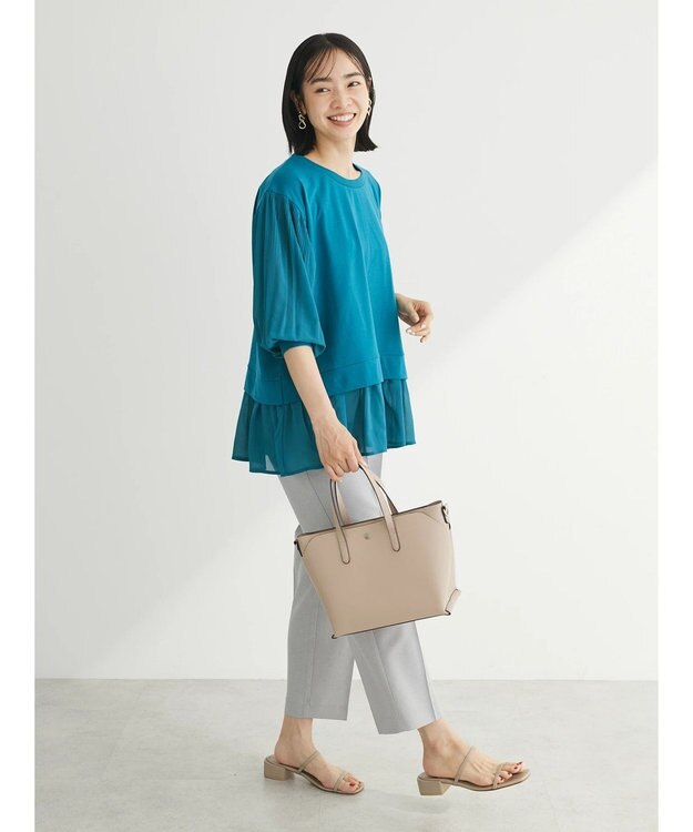 Green Parks 消しプリーツドッキングカットチュニック Blue Green