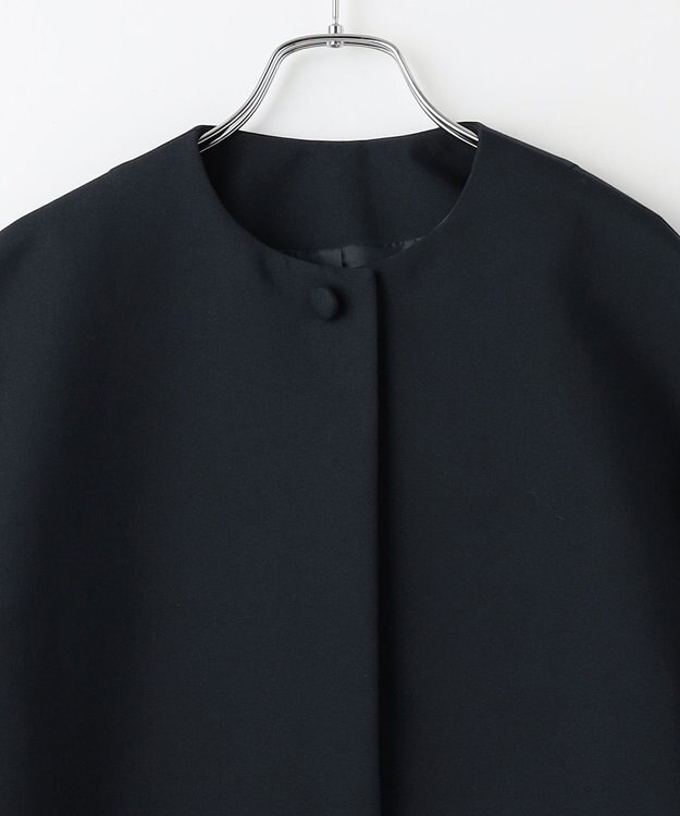 #Newans 【セレモニーにも】バックペプラムコート ネイビー