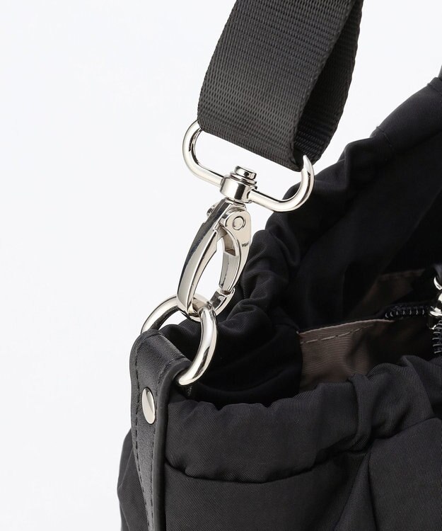 LA BAGAGERIE 【MONICA】サイドギャザー2WAYトートバッグ Mサイズ ブラック