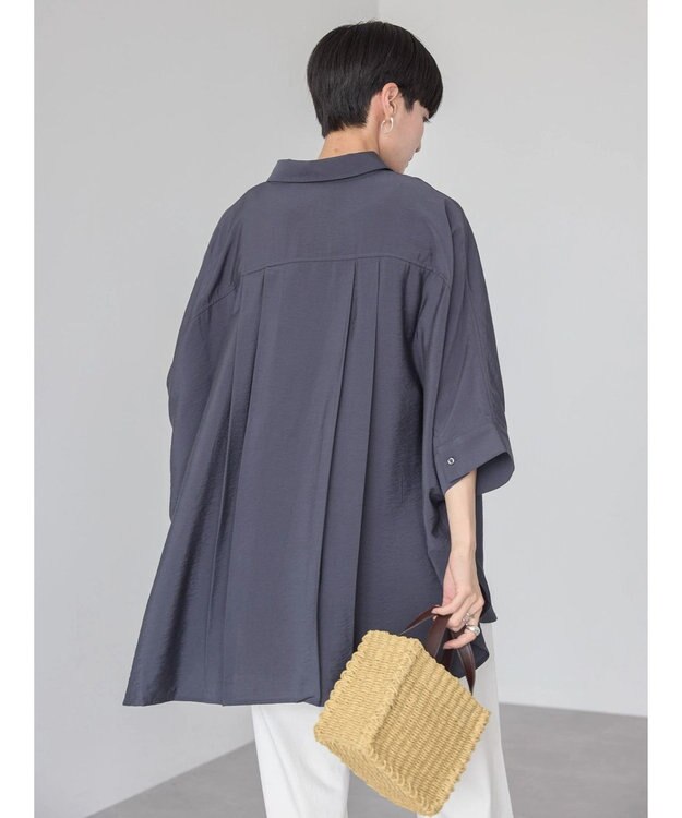 AMERICAN HOLIC 接触冷感Ｗポケットシャツチュニック Charcoal Gray