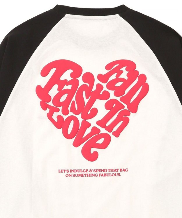 WEGO ラグランハートグラフィックT（LS） ホワイト