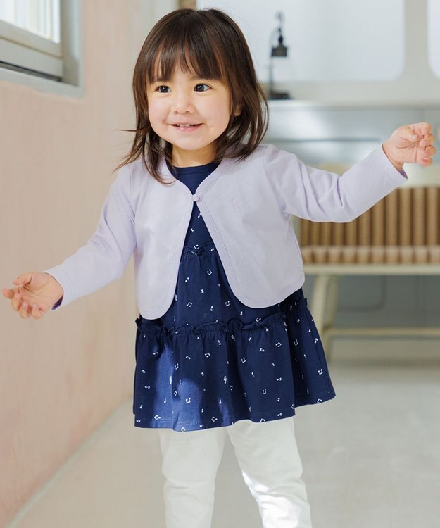 組曲 KIDS 【80-90㎝】 ギフトボックス　シンフォニー ワンピースセット ネイビー