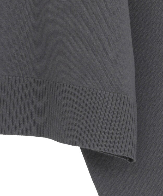 earth music&ecology ロゴ刺繍カーディガン Charcoal Gray