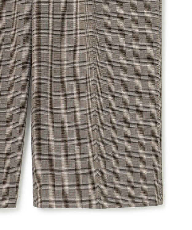 23区 S 【洗える】ドライ2WAYストレッチ チェック ワイドパンツ ダークブラウン系