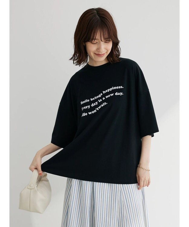 Green Parks ・Ｐｅｔｉｔ　Ｆｌｅｕｒ　ウェーブロゴｐｔＴシャツ Black