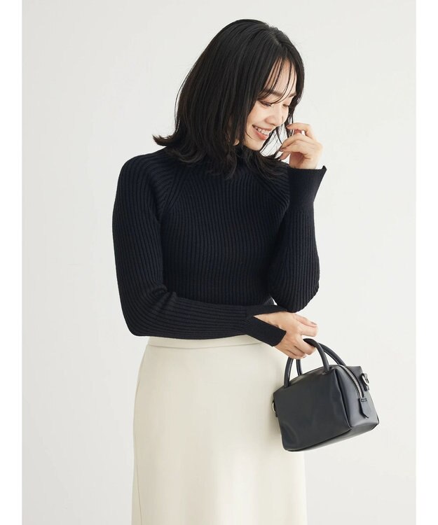 Green Parks ・Ｐｅｔｉｔ　Ｆｌｅｕｒ　ボトルネックリブニット Black
