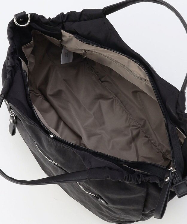 LA BAGAGERIE 【MONICA】サイドギャザー2WAYトートバッグ Mサイズ ブラック