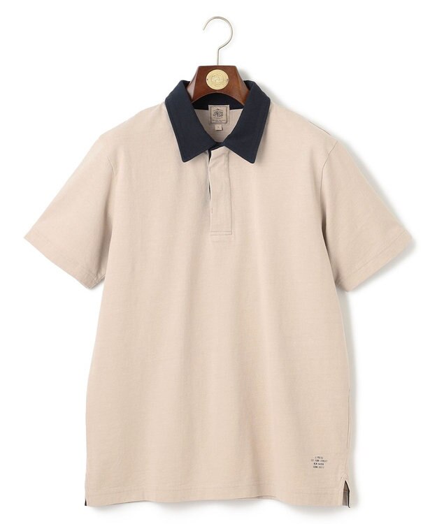 J.PRESS MEN バイカラーラガー ポロシャツ アイボリー系