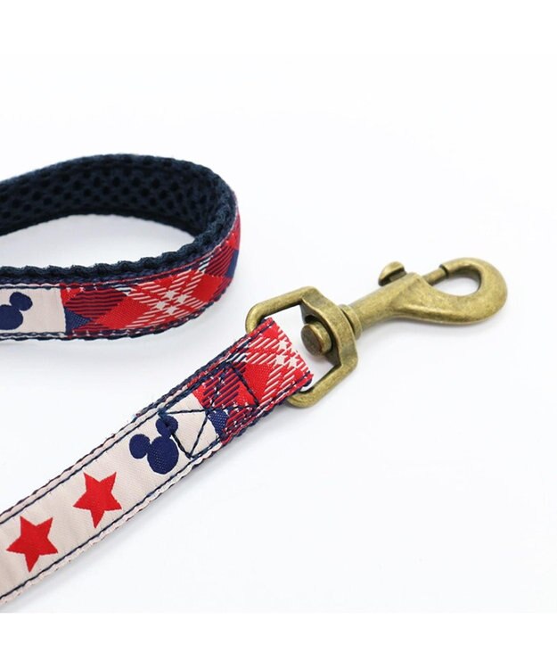 PET PARADISE ディズニー リード ミッキーパッチワーク柄 SS-S 紺（ネイビー・インディゴ）