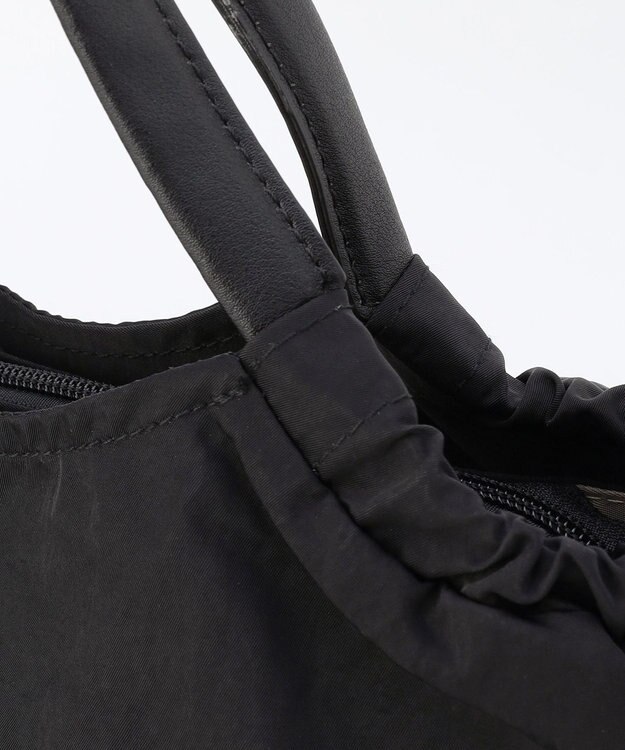 LA BAGAGERIE 【MONICA】サイドギャザー2WAYトートバッグ Mサイズ ブラック