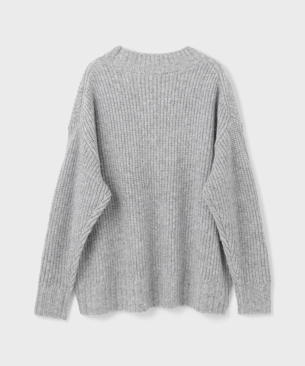 GRACE CONTINENTAL ラメ畦ニットトップ グレー