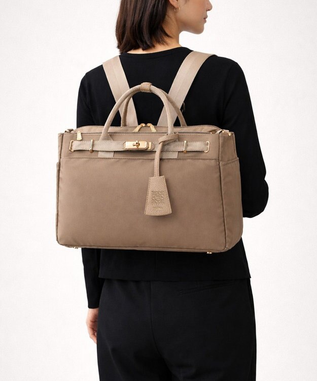 style code 【ナイロン４WAY仕様】ショルダー　リュック　PC収納可能 トープ