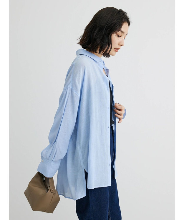 Green Parks ワッシャービッグシャツ Sax