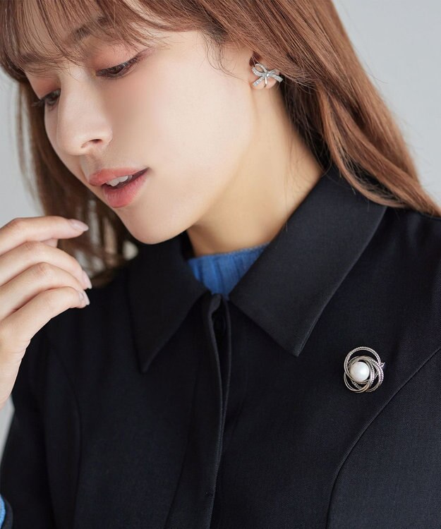 Tiaclasse サークルパールブローチ シルバー