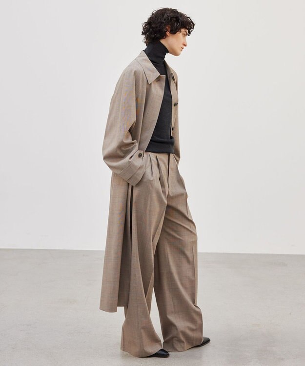 BEIGE， 【洗える】MER / グレンチェックパンツ Beige