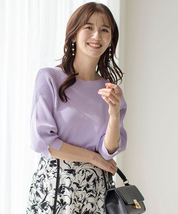 ANY SIS S 【UVカット・洗える】コクーンスリーブ プルオーバー ラベンダー