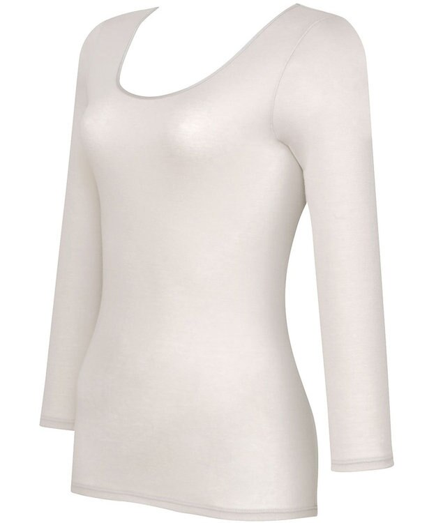 WACOAL インナー 綿100％(身生地) オーガニックコットンを使用 ムレにくい 8分袖 長袖 レディース CLD329 /ワコール チャコールグレー