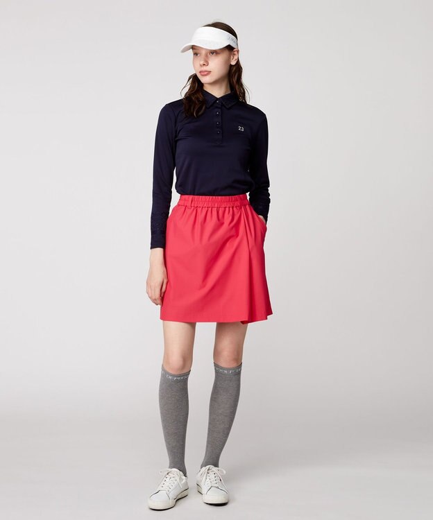 23区GOLF 【WOMEN】【吸水速乾・UVケア】エンブロイダリー長袖シャツ 1枚で決まる 動きやすさ◎ ネイビー系