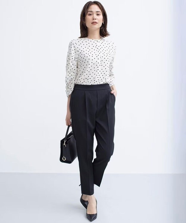 組曲 ドットジョーゼットプリント ブラウス アイボリー系5