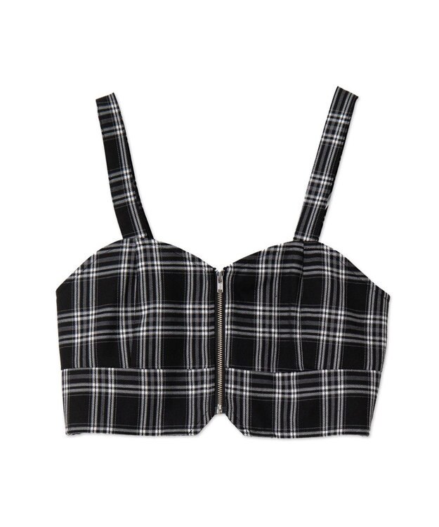 WEGO ジップビスチェ ブラックチェック1