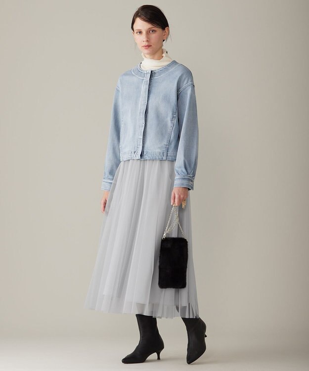 自由区 L 【洗える】ウスカルデニム ジャケット ライトインディゴ