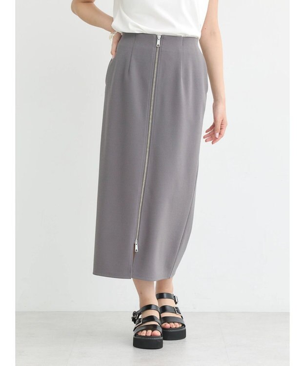 earth music&ecology Ｚｉｐスカート Gray