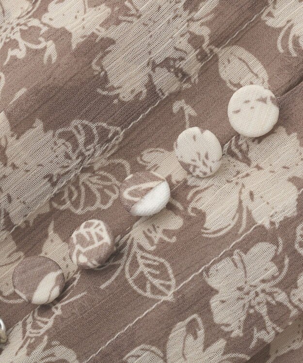 YECCA VECCA 花柄プリーツワンピース Beige