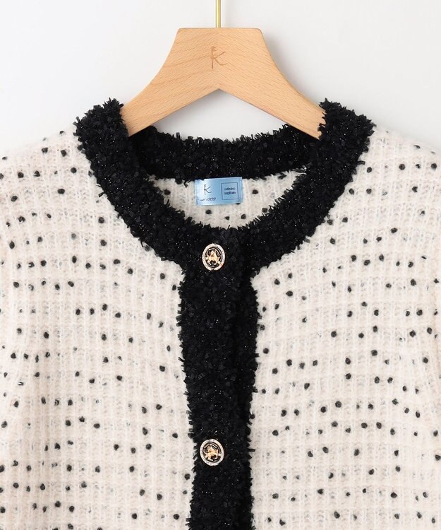 組曲 S 【組曲×setsuko sagittaire】サジテール釦ツイードニットジャケット アイボリー系