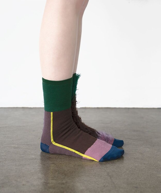 COQ HAPPY PENGUIN リバーシブルファーソックス グリーン