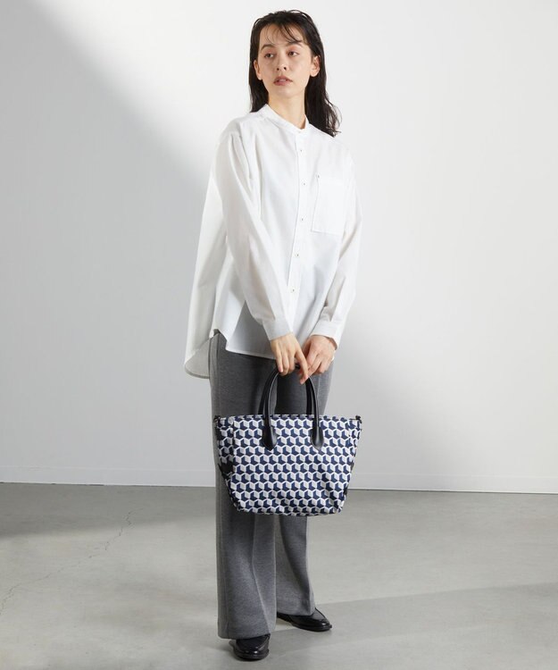 Y'SACCS キュービックモノグラム　2WAYトート　Sサイズ ネイビー