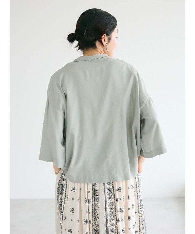 CRAFT STANDARD BOUTIQUE レーヨンワイドシャツ Sax