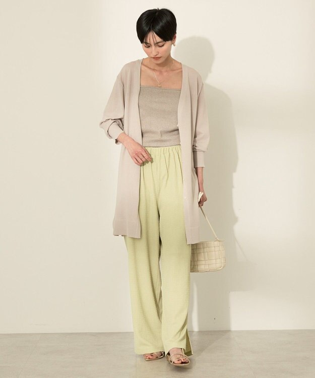 AMERICAN HOLIC ウォッシャブルVネックロングカーディガン Light Beige